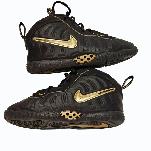 Nike Air Little Posite Pro 2018 Color-Metallic Gold Black Size 10 C #843769-010 - Picture 1 of 8